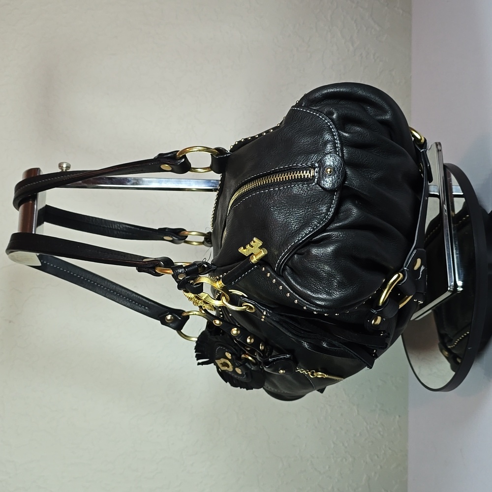 RARE Juicy Couture Vintage Y2K Barrel Leather Baguette Satchel XL RARE Dust Bag - Picture 5 of 14